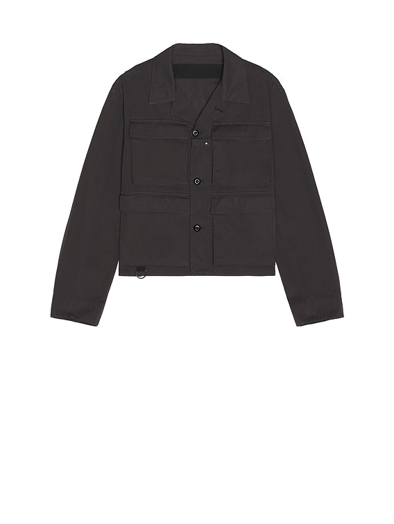 Lemaire Compact Cotton Twill Short Utility Jacket in Coal | FWRD