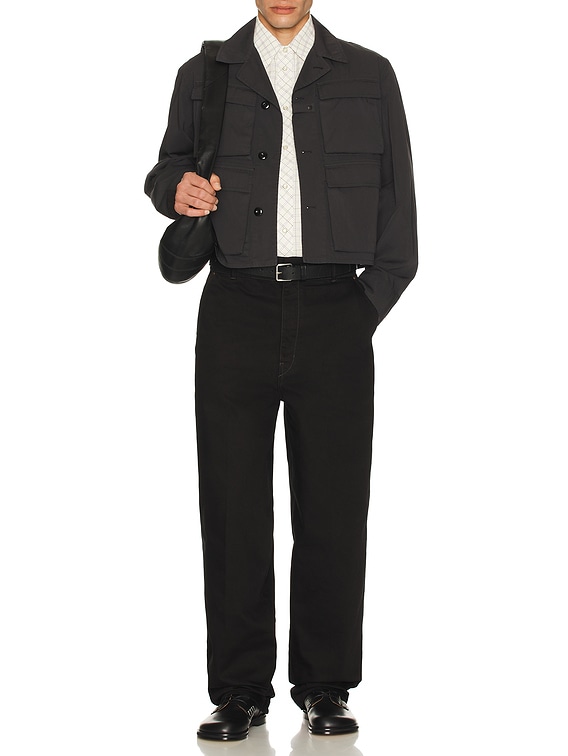 Lemaire Compact Cotton Twill Short Utility Jacket in Coal | FWRD