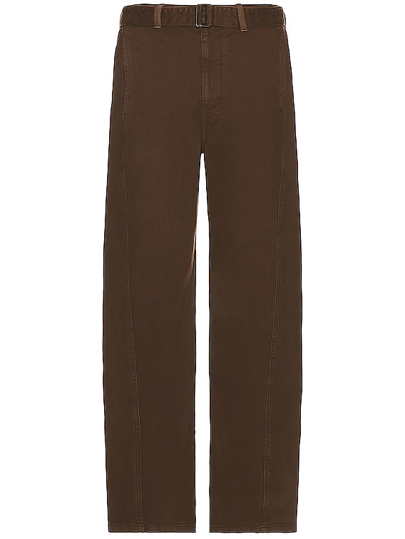 Lemaire Twisted Belted Pants in Dark Brown | FWRD