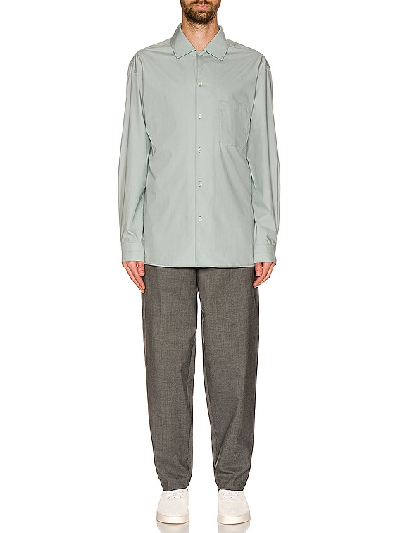 Lemaire Convertible Collar Shirt in Light Blue | FWRD Lemaire Convertible Collar Shirt in Light Blue | FWRD