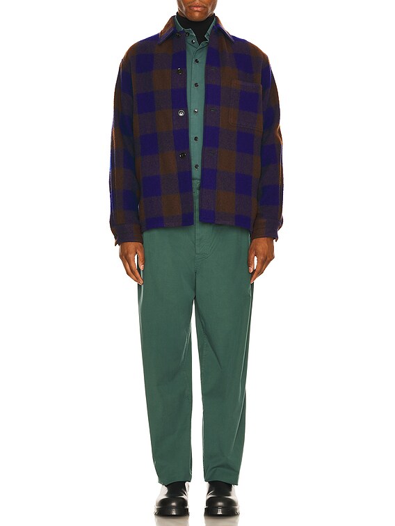 Lemaire Pyjama Shirt in Brown / Electric Blue | FWRD