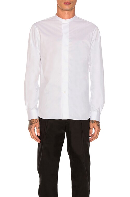 Lemaire Officer Shirt in White | FWRD Lemaire Officer Shirt in White | FWRD
