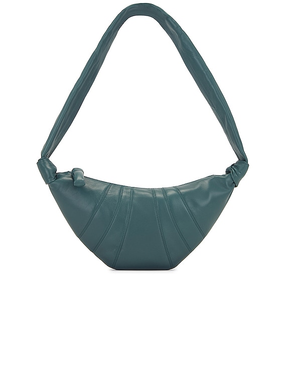 Croissant Small Canvas Shoulder Bag in Green - Lemaire