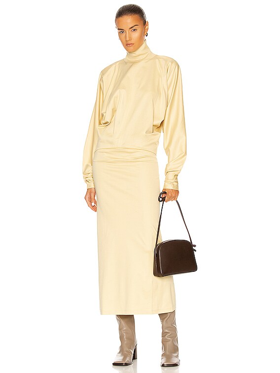 Lemaire Loose Turtleneck Dress in Custard | FWRD