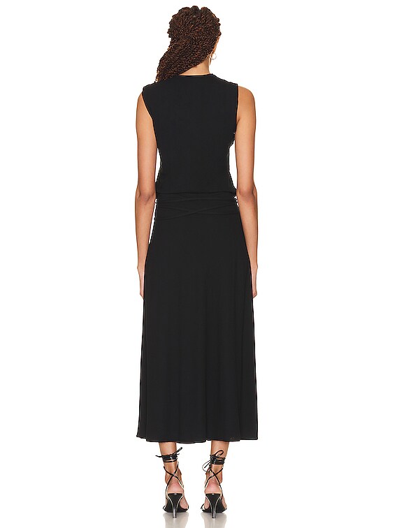 Lemaire Belted Sleeveless Dress in Black | FWRD