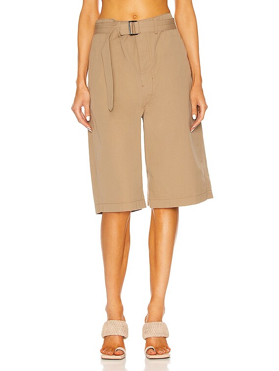 パンツ LEMAIRE Women Shorts  Burmudas PA1098 LF1253 001 Beige Lemaire Large Pleated Shorts Cream – Neighbour