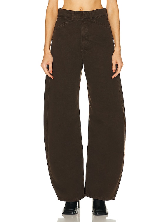 Lemaire High Waisted Curved Pant in Espresso