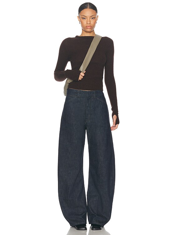 Lemaire Fitted Sweater in Dark Acajou Melange | FWRD