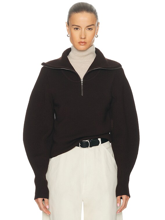 Lemaire Zipped Sweater in Aubergine | FWRD