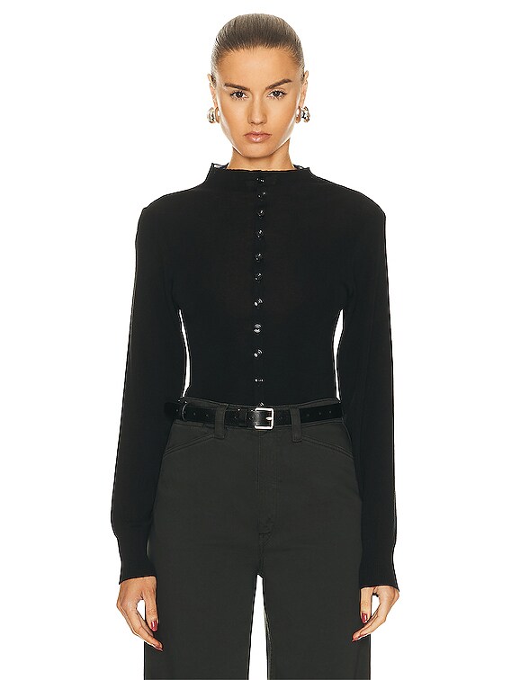 Lemaire Fitted Seamless Cardigan in Black | FWRD Lemaire Fitted Seamless Cardigan in Black | FWRD