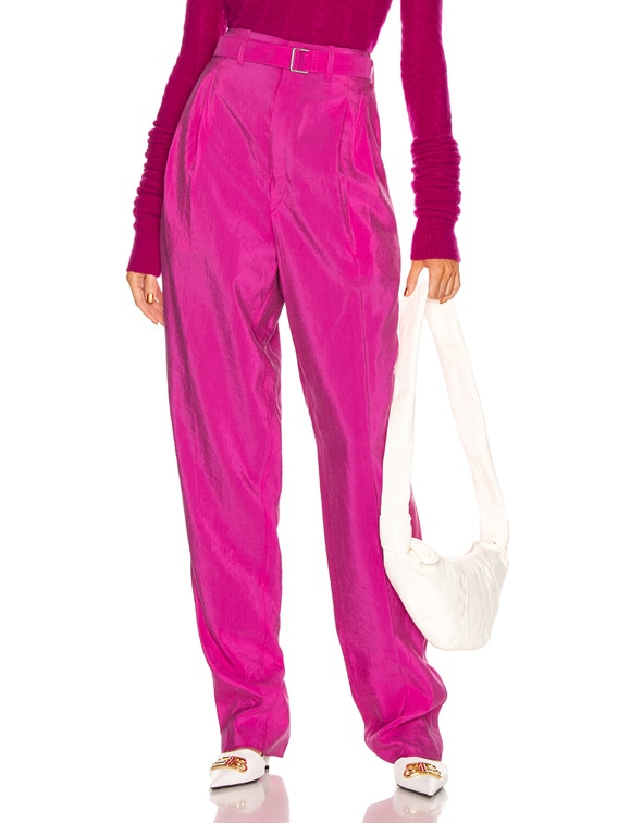 Lemaire Pleated Belted Pant in Fuchsia | FWRD