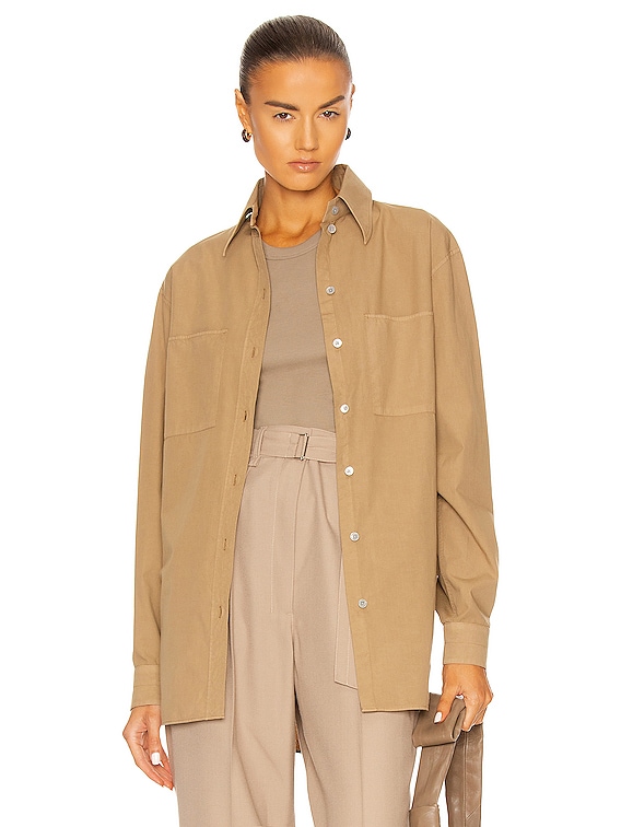 LEMAIRE patch pocket shirt サイズ46 Lemaire Patch Pocket Shirt in Camel | FWRD