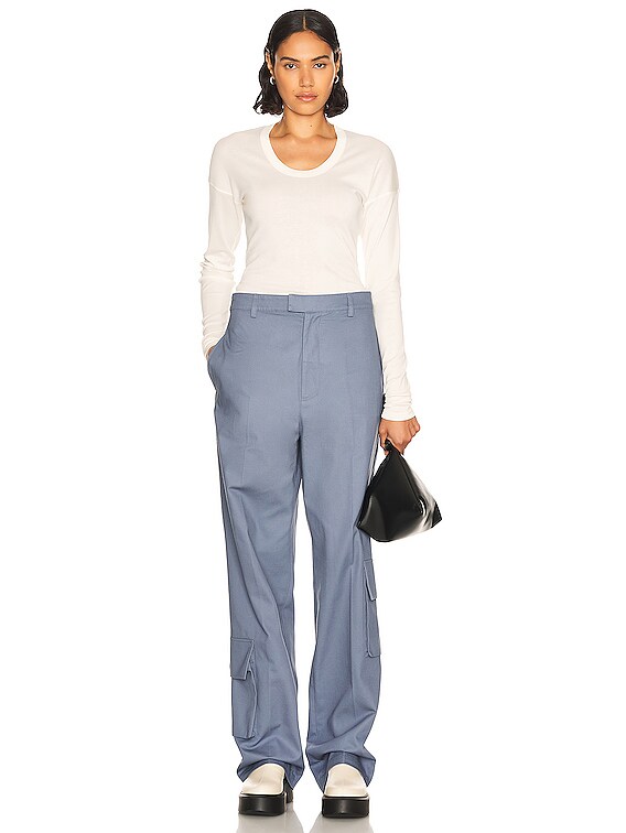 Lemaire Long Sleeve Rib T-Shirt in Chalk | FWRD Lemaire Long Sleeve Rib T-Shirt in Chalk | FWRD