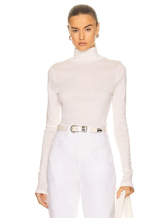 Lemaire Second Skin High Neck Top in Chalk | FWRD