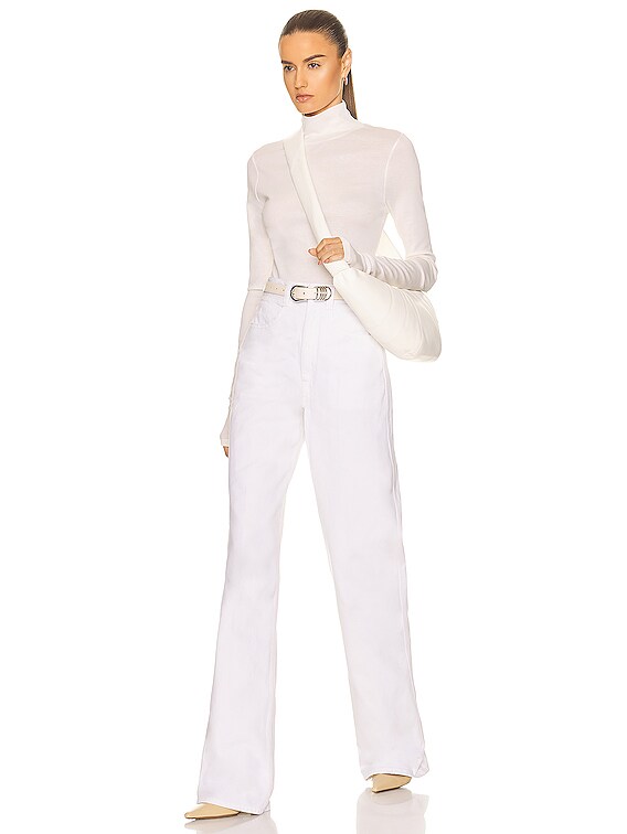 LEMAIRE - LEMAIRE　SECONDSKIN HIGHNECKTOP Lemaire Second Skin High Neck Top in Chalk | FWRD