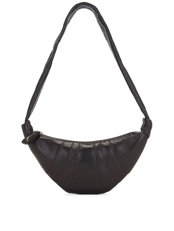 Lemaire Small Croissant Bag in Dark Chocolate | FWRD