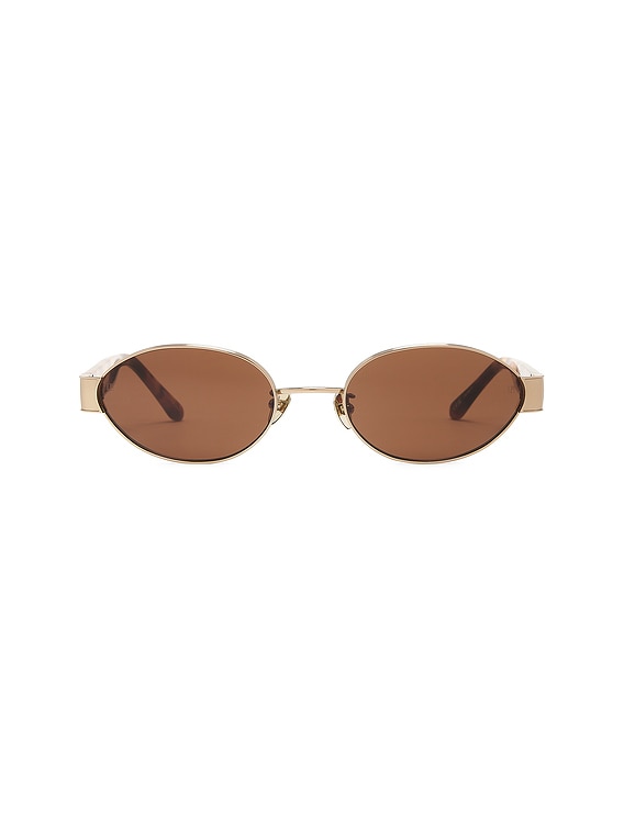 Linda Farrow Sadie Sunglasses in Light Gold, Tortoise Shell  display picture 2