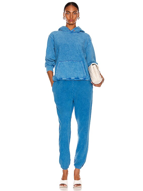 Les Tien Cropped Hoodie Sweatshirt in Electric Blue Stone | FWRD