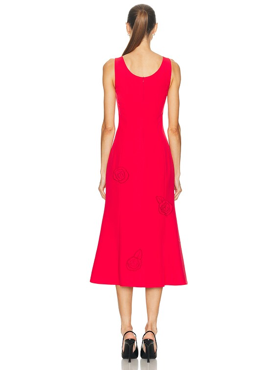 LEO LIN Emily Midi Dress in Red - Size Aus 10/US 6