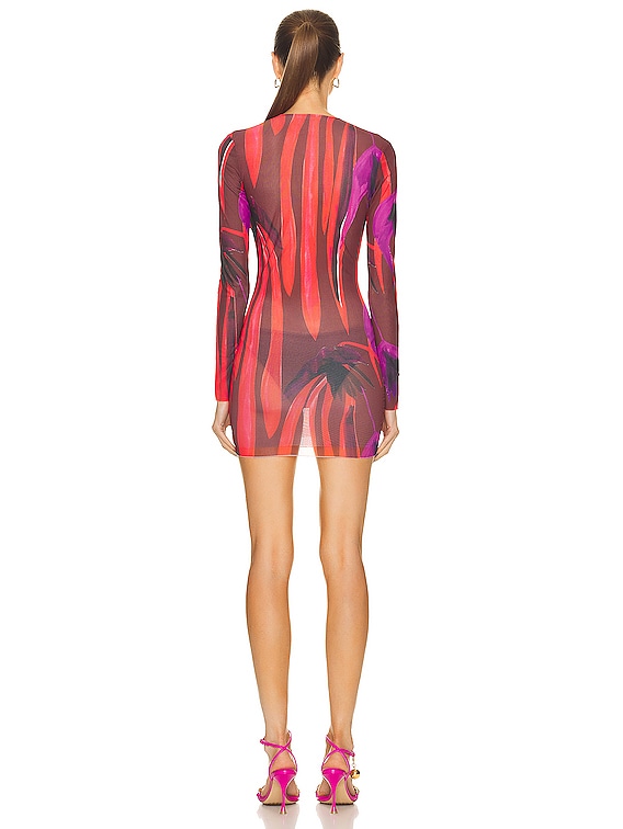 Louisa Ballou Helios Long Sleeve Mini Dress in Red Raven | FWRD
