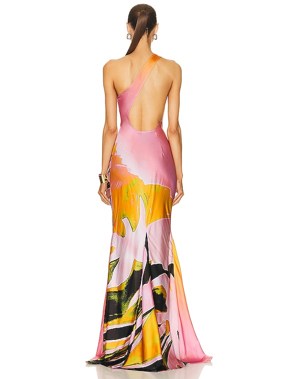 Louisa Ballou Long Plunge Dress in Caissa | FWRD