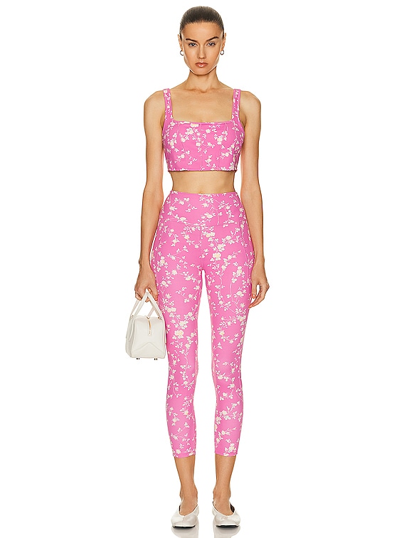 Beyond Yoga Power Beyond Strive High Waisted Midi Legging in Pink Energy, Fuchsia. Size L (also in M, S, XS).