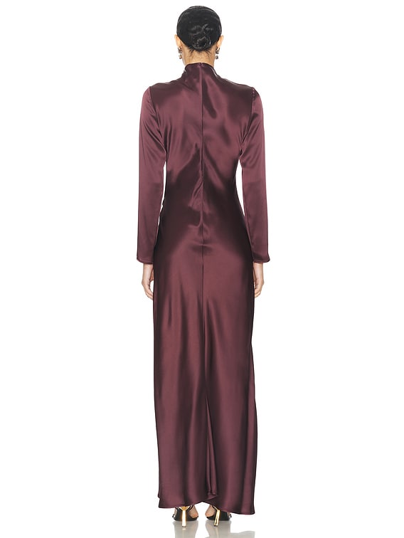 Satin Bias Tab Slit Gown