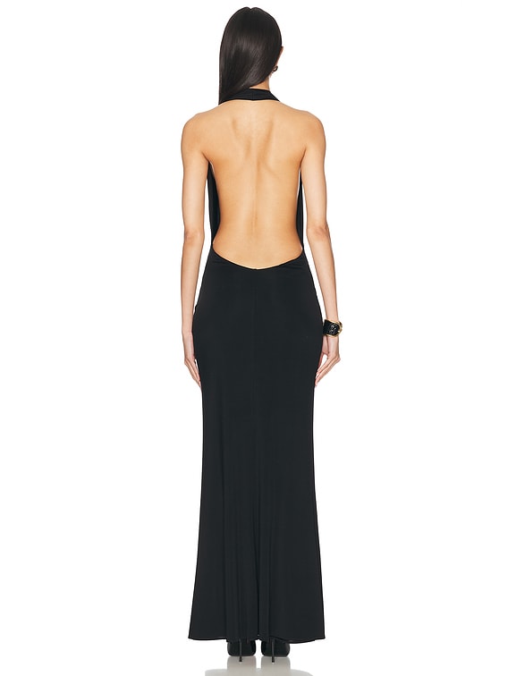Lapointe Jersey Deep Cowl Neck Gown in Black | FWRD Lapointe Jersey Deep Cowl Neck Gown in Black | FWRD