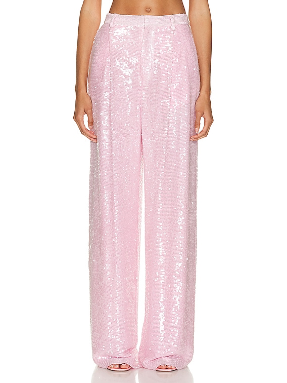 Lapointe Sequin Viscose Relaxed Pleated Pant in Blossom