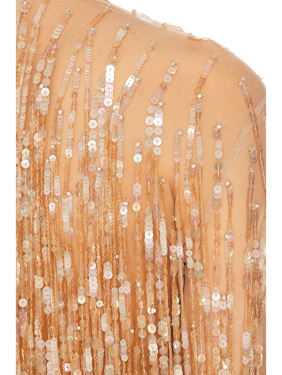 Fringe Sequin Cropped Top