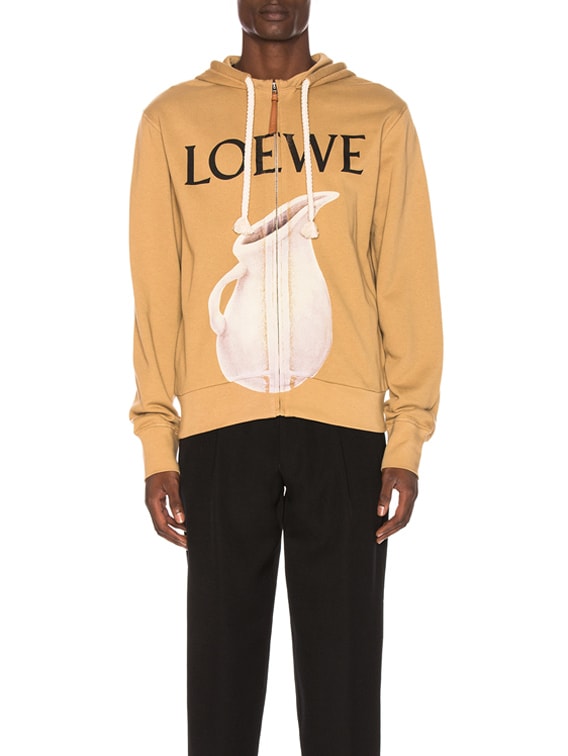 Loewe Full Zip Pottery Hoodie in Beige | FWRD
