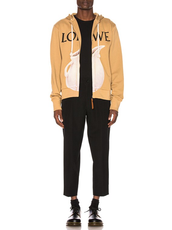 Loewe Full Zip Pottery Hoodie in Beige | FWRD