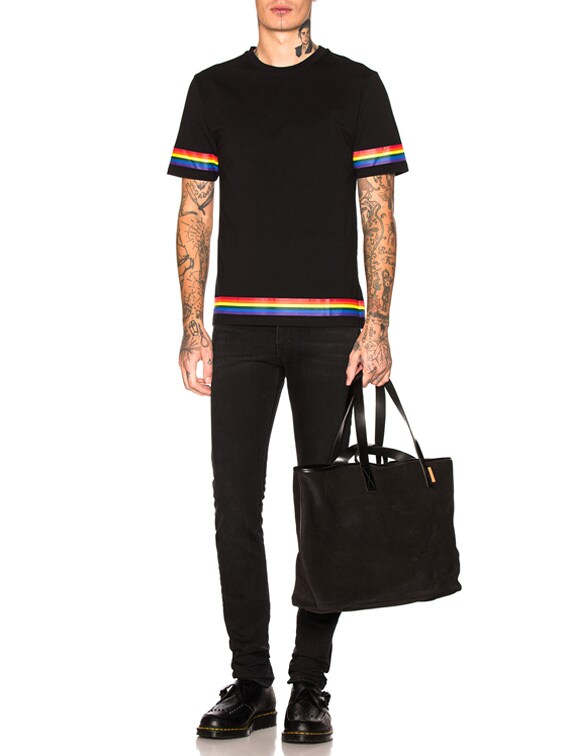 Loewe Logo Rainbow Tee in Black | FWRD
