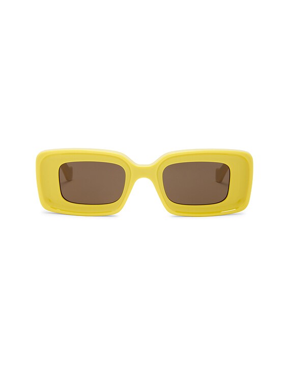 Loewe Rectangular Sunglasses in Yellow | FWRD display picture 1