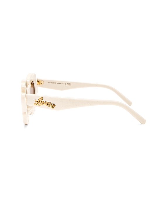 Loewe Paula's Ibiza Flower Sunglasses in White & Brown | FWRD
