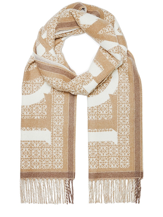 【LOEWE 】Love jacquard scarf in wool and cashmere Loewe Loewe Wool And Cashmere Love Scarf - Scarves - Save
