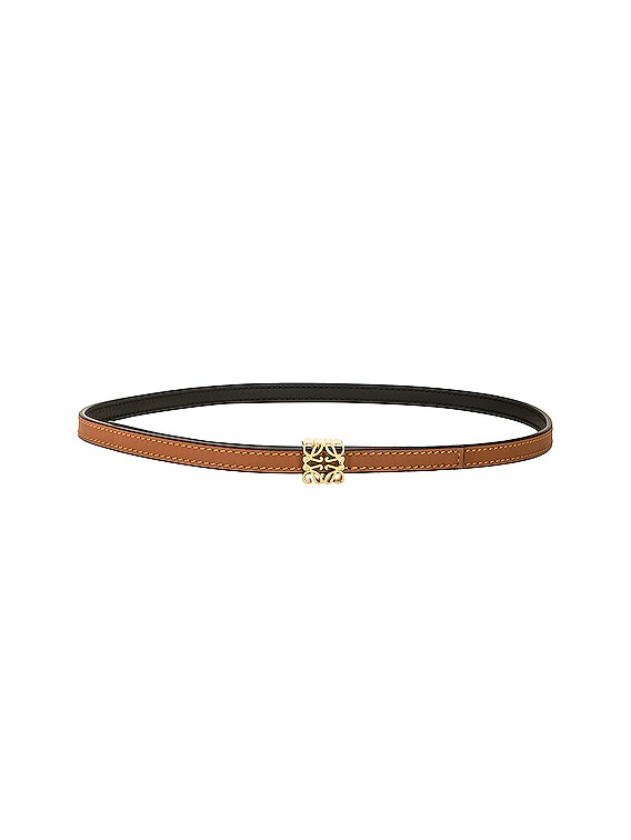 Loewe Anagram 1cm Reversible Cube Belt in Tan, Black, & Gold