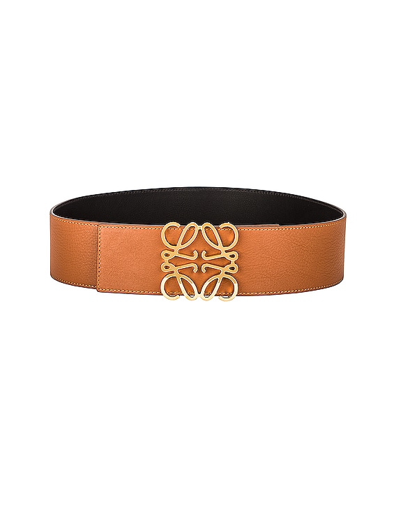 Loewe Anagram Wide Belt in Tan & Gold | FWRD display picture 3