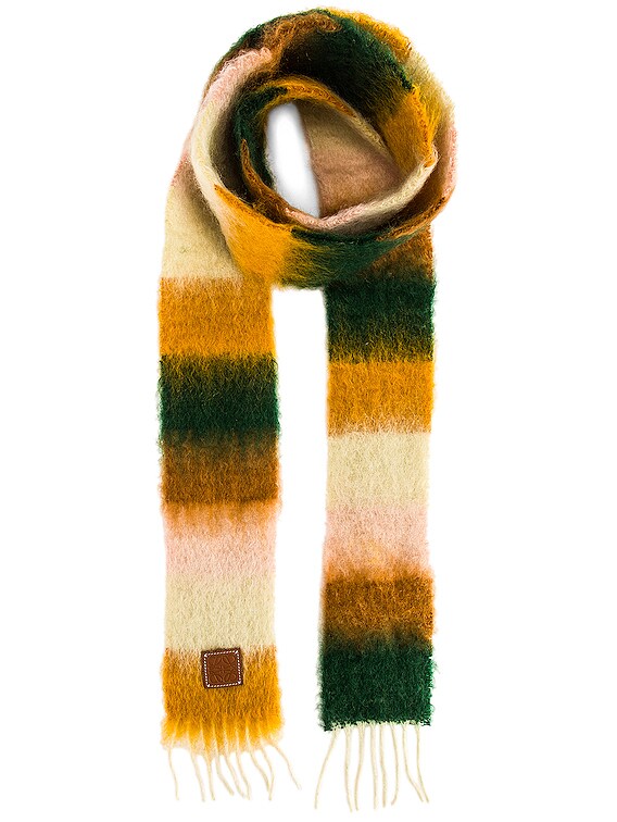 Loewe Stripe Mohair Scarf in Orange & Yellow | FWRD