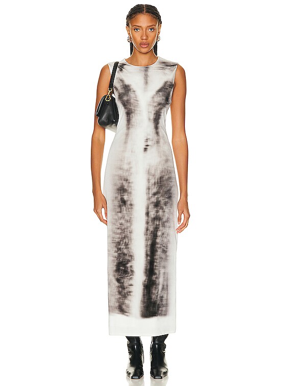 loewe dress grey Loewe Grey Sweat Hoodie Midi Dress