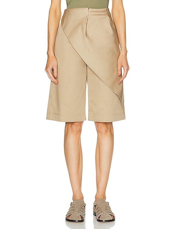 Loewe Pleated Short in Kraft Beige | FWRD