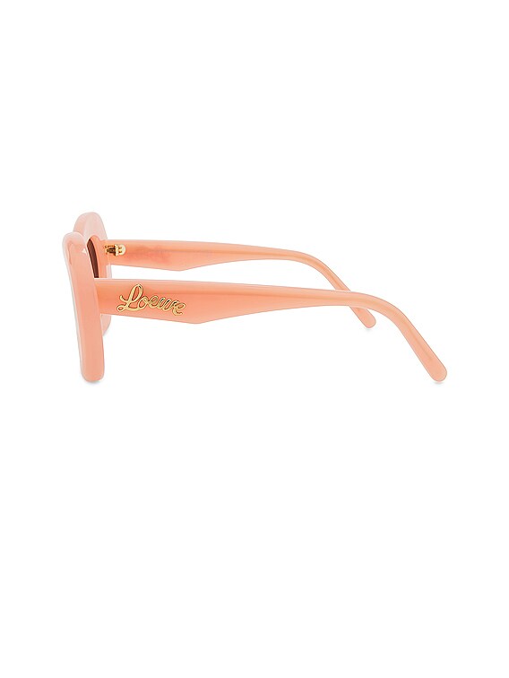 Loewe Curvy Sunglasses in Shiny Pink & Brown | FWRD display picture 3