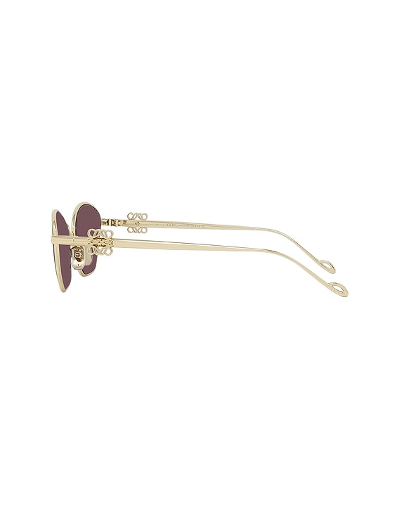 Loewe Anagram Sunglasses in Shiny Endura Gold & Violet | FWRD