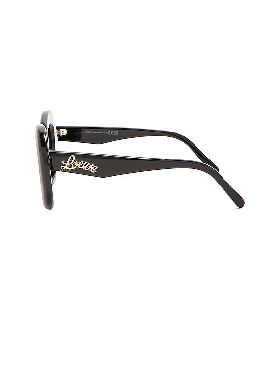 Loewe Curvy Sunglasses in Shiny Black & Smoke | FWRD