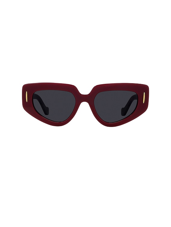 メガネLOEWE ロエベ　ワインレッド　 新品 Loewe Anagram Sunglasses in Shiny Red & Smoke | FWRD