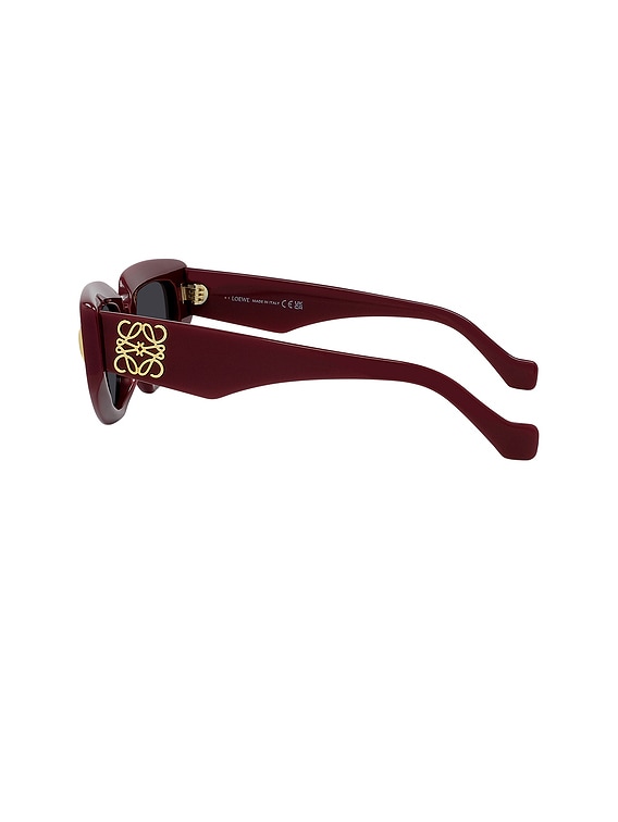 Loewe Anagram Sunglasses in Shiny Red & Smoke | FWRD