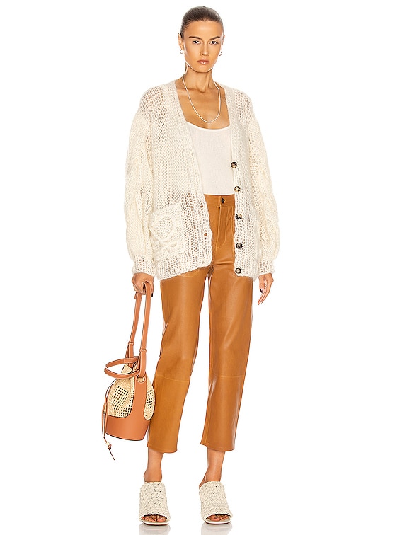 Loewe Anagram Mohair Cardigan in Ecru | FWRD