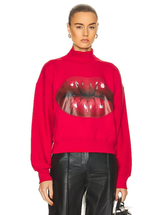 Red lips sweatshirt new arrivals