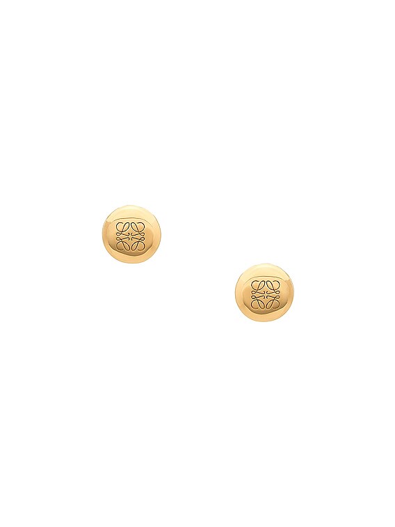 Loewe Anagram Pebble Stud Earrings in Gold | FWRD