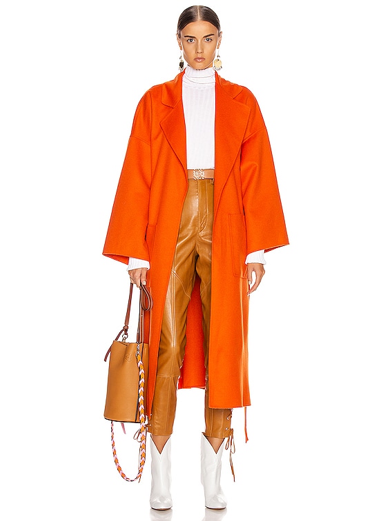 orange oversized coat